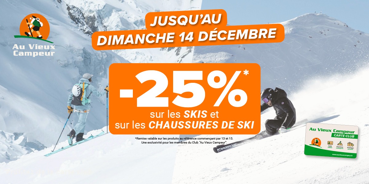 Offre exclusive : -25 % sur les skis et chaussures de ski 