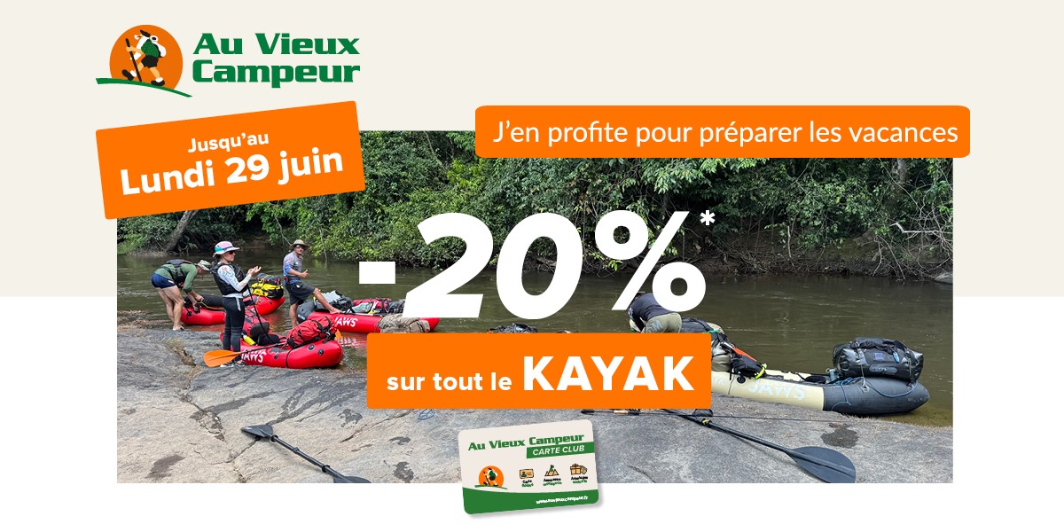 -20% sur tout le kayak chez Au Vieux Campeur !
