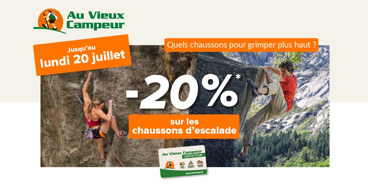 -20% sur les chaussons d'escalades !